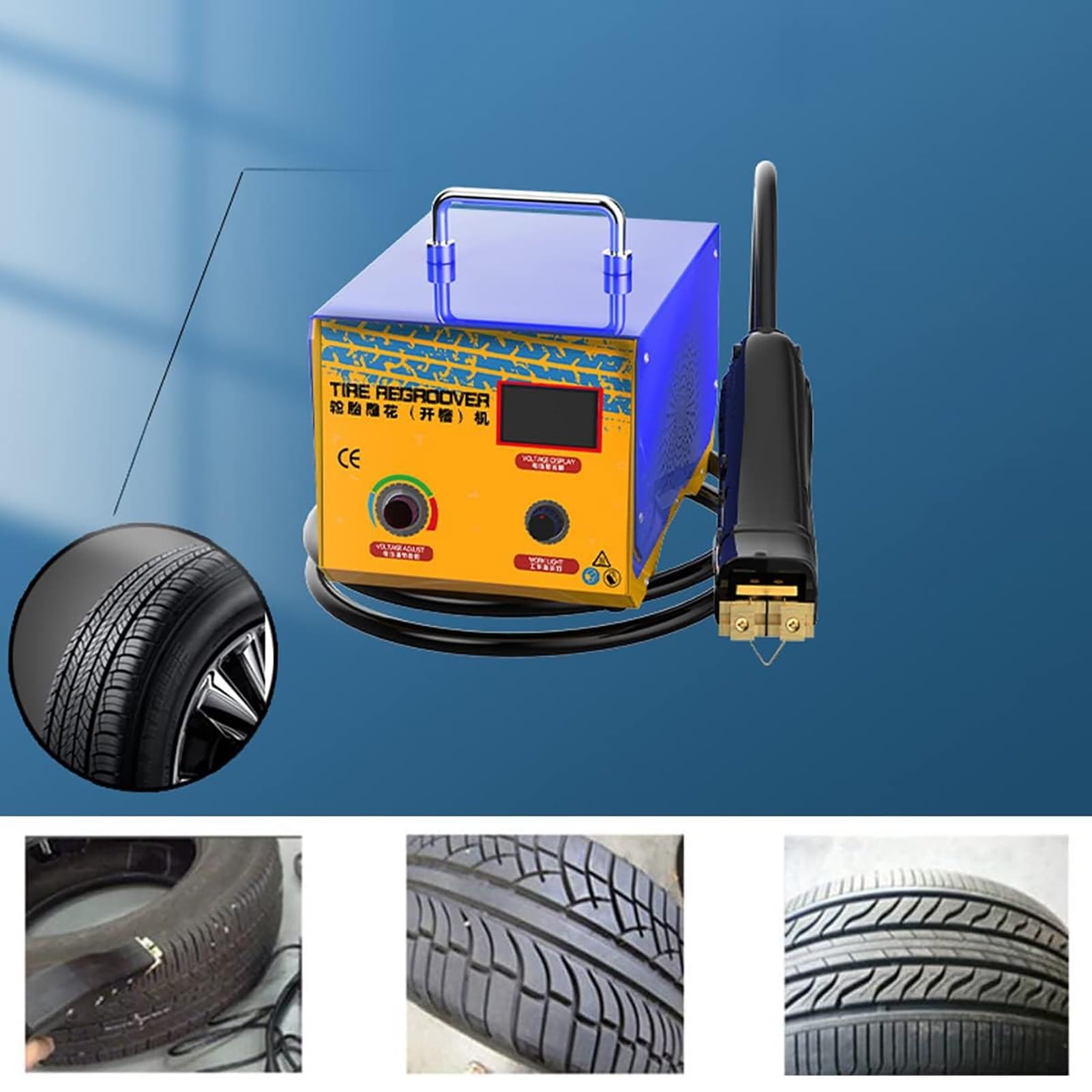 Macchina for Incisione di Pneumatici In Gomma Digitale Elettrica, Strumento for Scanalatura di Pneumatici Ad Alta Efficienza, Strumento Professionale for la Riparazione di Pneumatici for Impieghi Grav