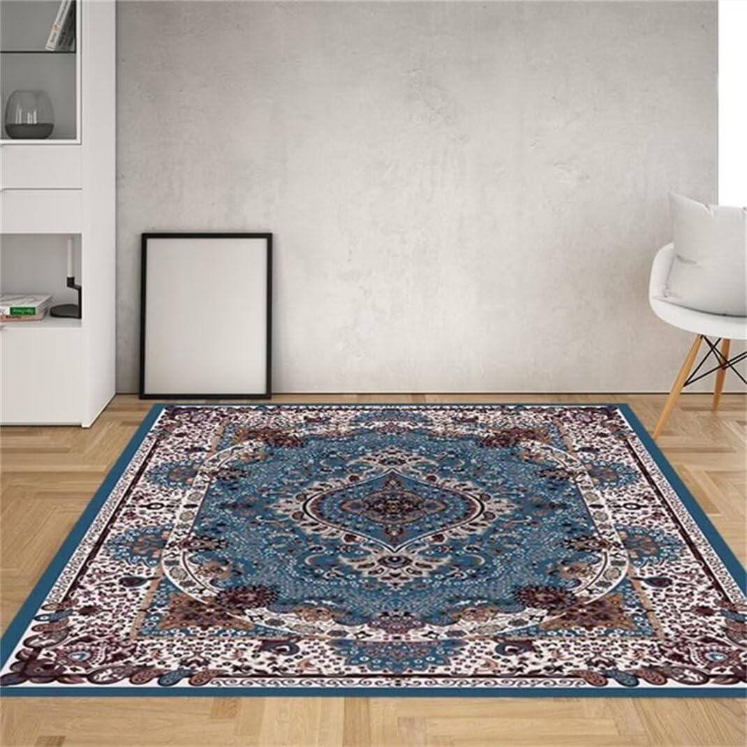 Alfombra de dormitorio de alta suavidad y diseno floral vintage