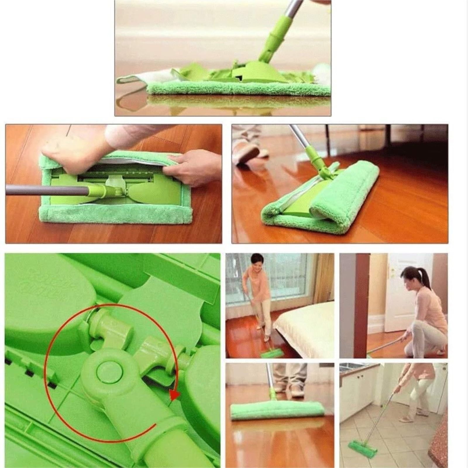 Fregona Fregona para Pisos De Madera Dura con Mango Acero Inoxidable Y Extensión para El Hogar, La Cocina Todas Las Superficies del Piso Limpieza Suelo