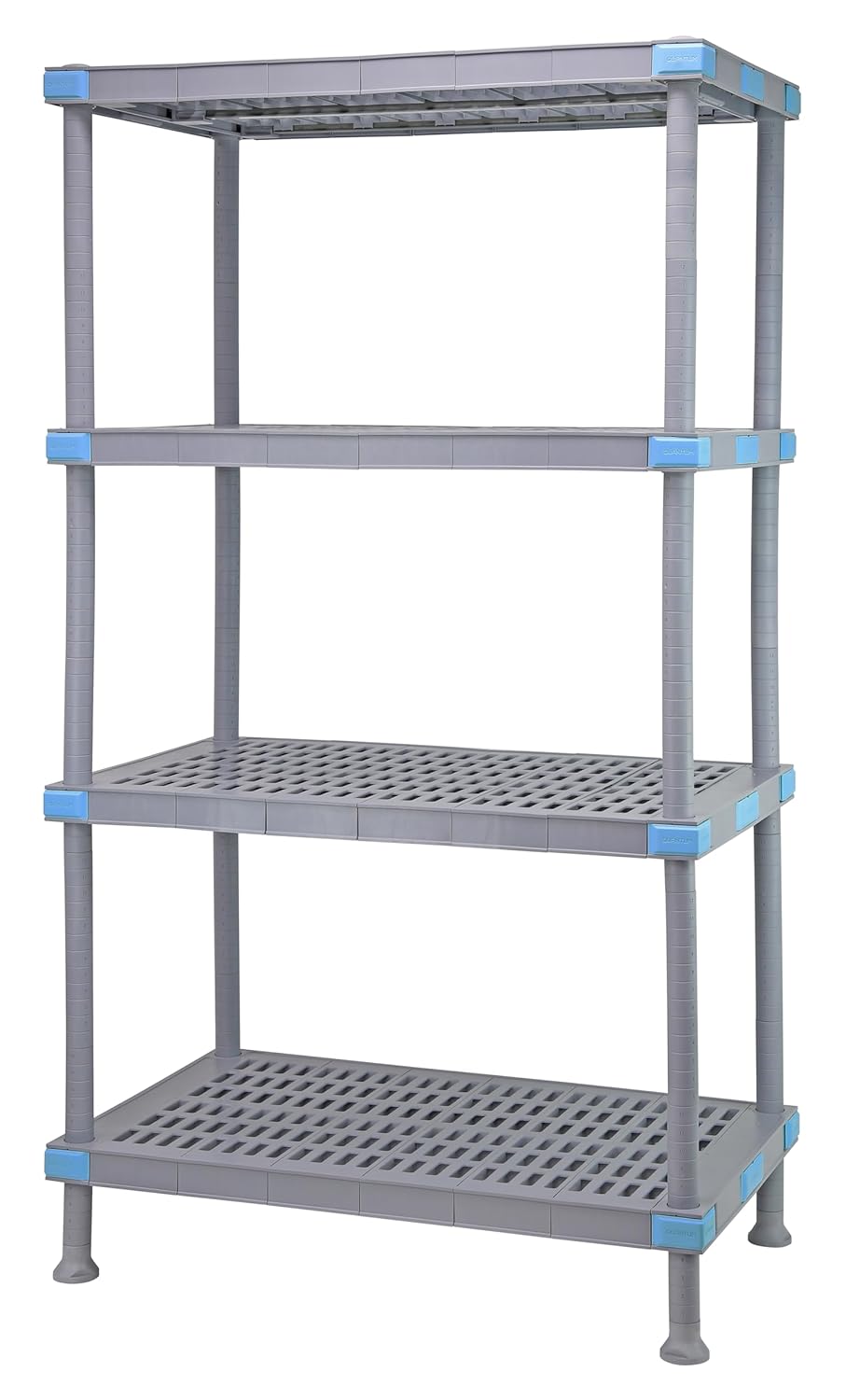 FSE 373-QP212474VS-4 Millenia Shelving Unit, 24" W x 21" D x 74" H, 2000 lbs. Load Capacity, All Polymer, Rust Proof, Gray Finish, NSF, Made in USA