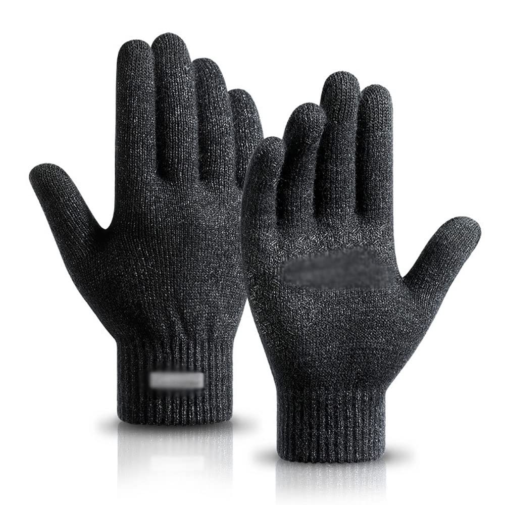 Guantes de Invierno for Hombres y Mujeres, Guantes cálidos Antideslizantes con Pantalla táctil, Forro térmico de Punto Suave, puño elástico (Color : D, Size : XL)