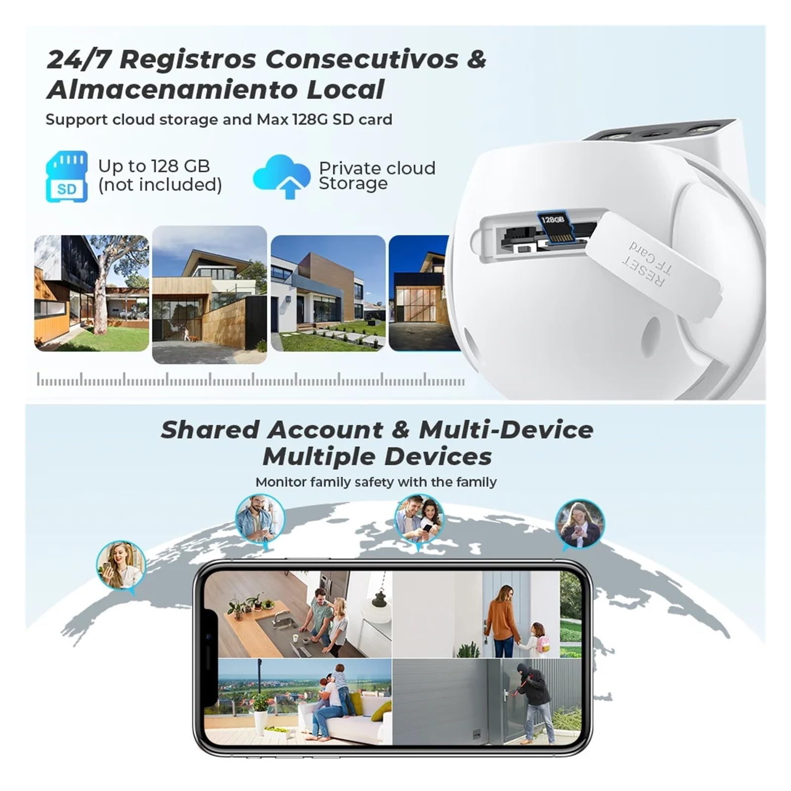 Telecamera esterna WiFi PTZ a doppio obiettivo 4K da 8 MP