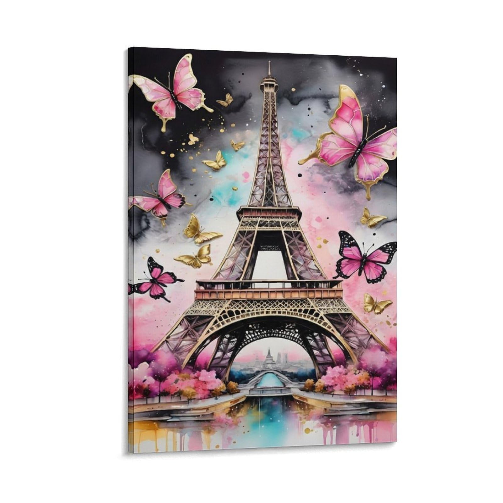 Eiffel Tower Art Poster Artwork Canvas Prints Picture Modern Canvas Wall Art Picture Wall Hanging for Bathroom Wall Decor 12x18inch(30x45cm)