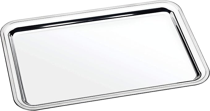 Tramontina 61712-480 Buena Serviertablett, Tablett aus Edelstahl, 49 x 33 cm, spülmaschinenfest, rostfrei Stainless Steel