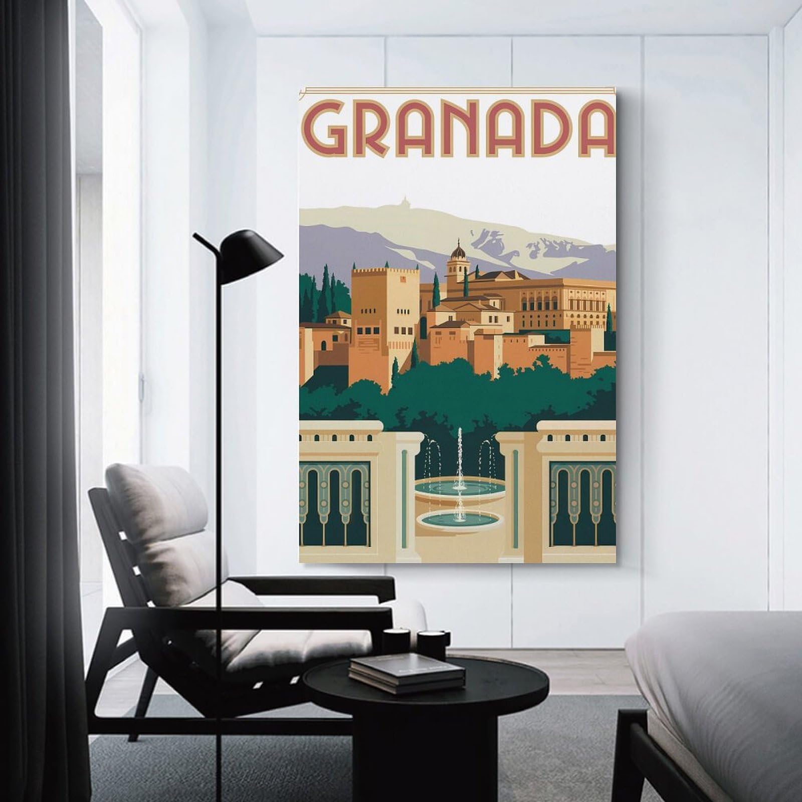Junmoney Granada Travel Decorative Canvas Print, 20x30inch(50x75cm), for Hallway, Entryway Or Landing, Home Artwork for First Impressions