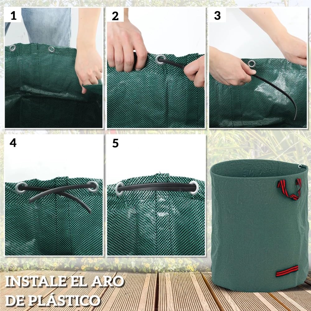 Sacco per rifiuti da giardino Set 3 sacchetti rifiuti giardino