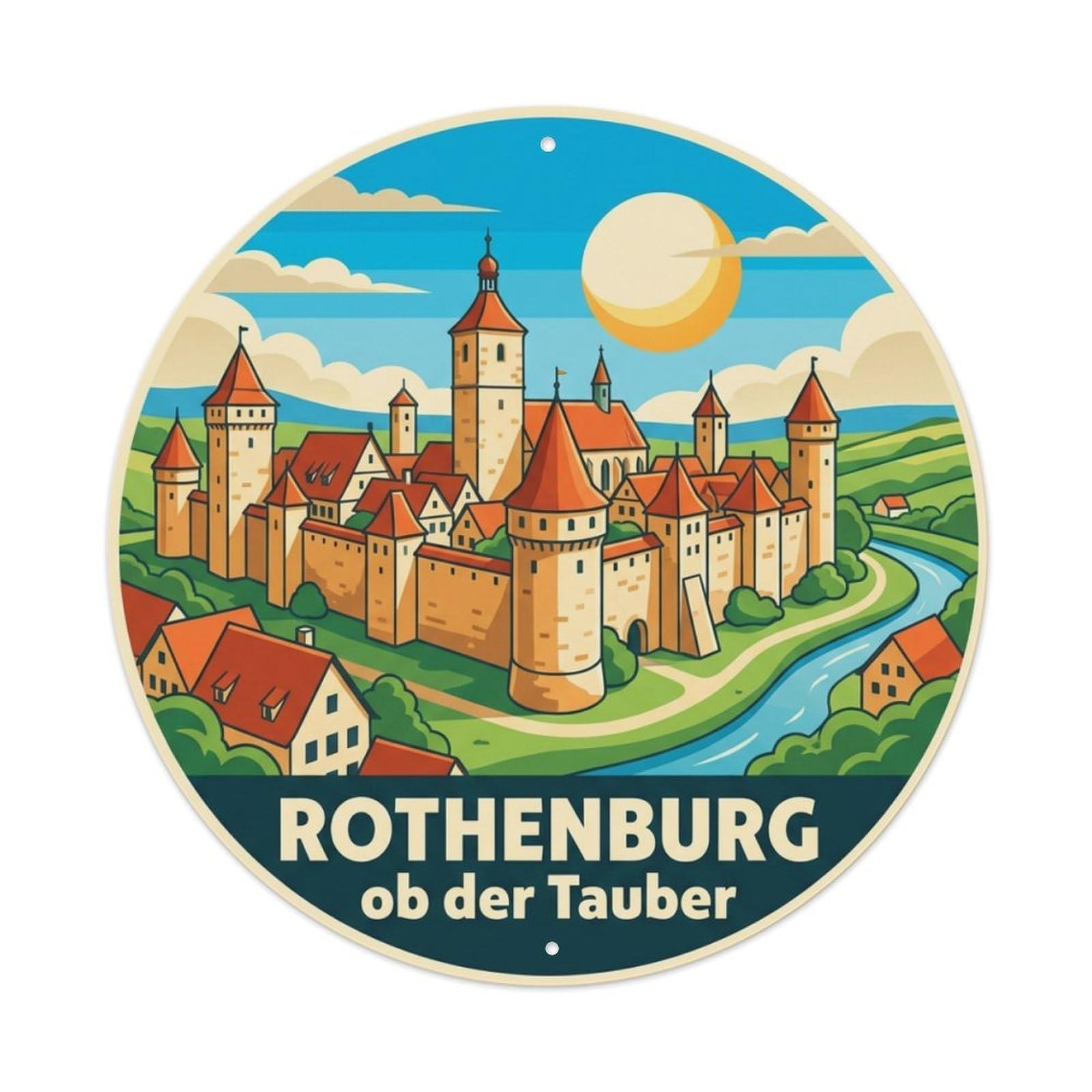 Metal Tin Sign Retro Travel Germany Rothenburg