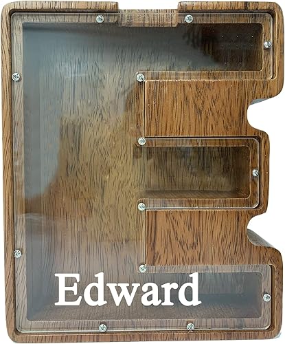 Vista 55 de Alcancía grande de madera personalizada para niños, alcancía con nombre personalizado, alcancía (nombre grabado láser) letras del alfabeto