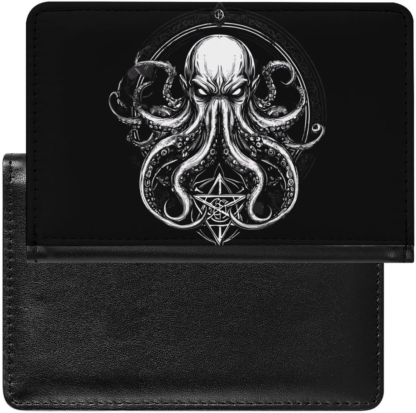 Cthulhus Funny Passport Holder for Travel Wallet Cover Document Organizer with Card Slot