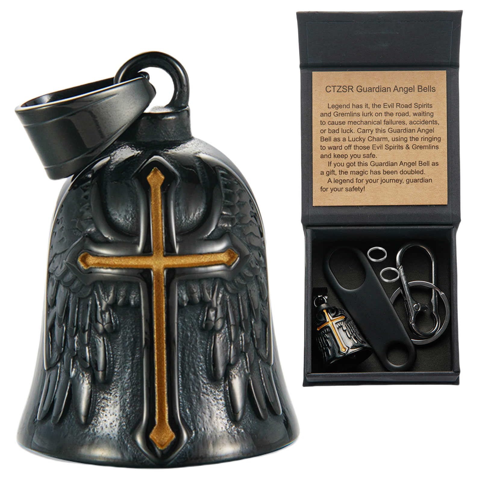 Motorcycle Bell Guardian Angel Gremlin Lucky Charm Gift For Riders