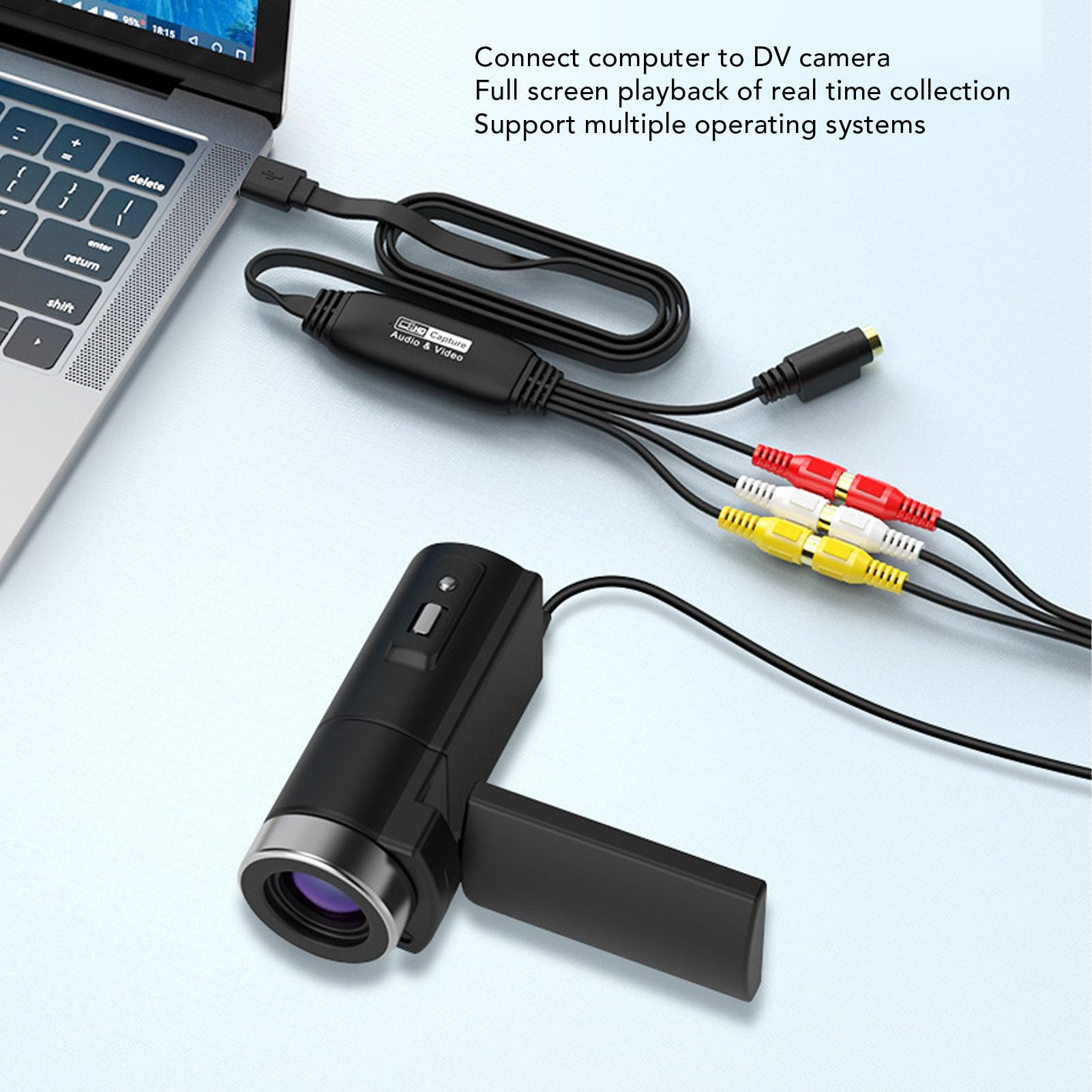 PUSOKEI Convertitore da VHS a Digitale, Converte VHS Mini DV VCR Hi8 DVD in Digitale, Dispositivo Scheda di Registrazione Video USB 2.0 1080P, per PC TV Lettore Cassette Videocamera