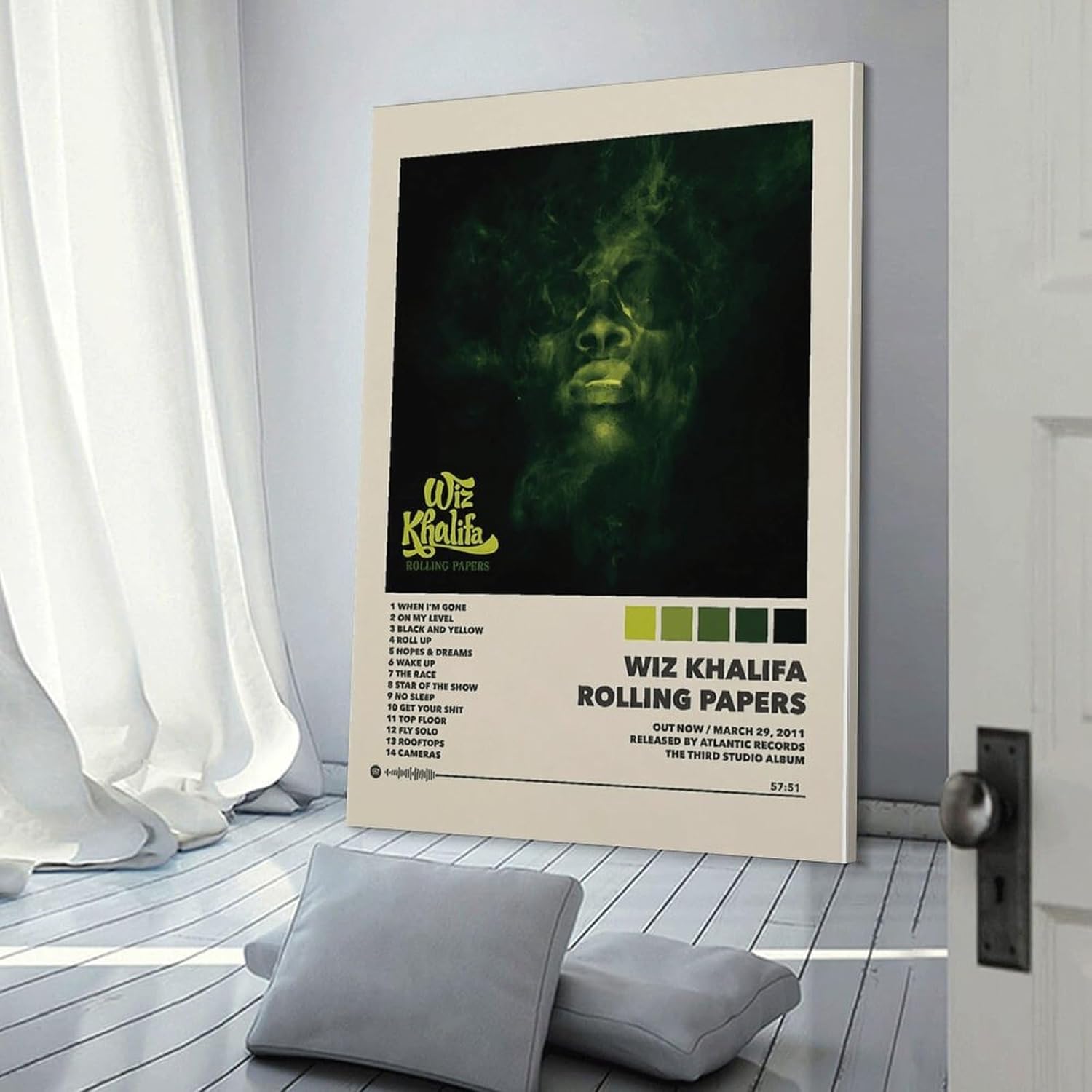 Wiz Khalifa Rolling Papers Posters & Prints on Canvas Wall Art Poster for Room Decor Frame:16x24inch(40x60cm)