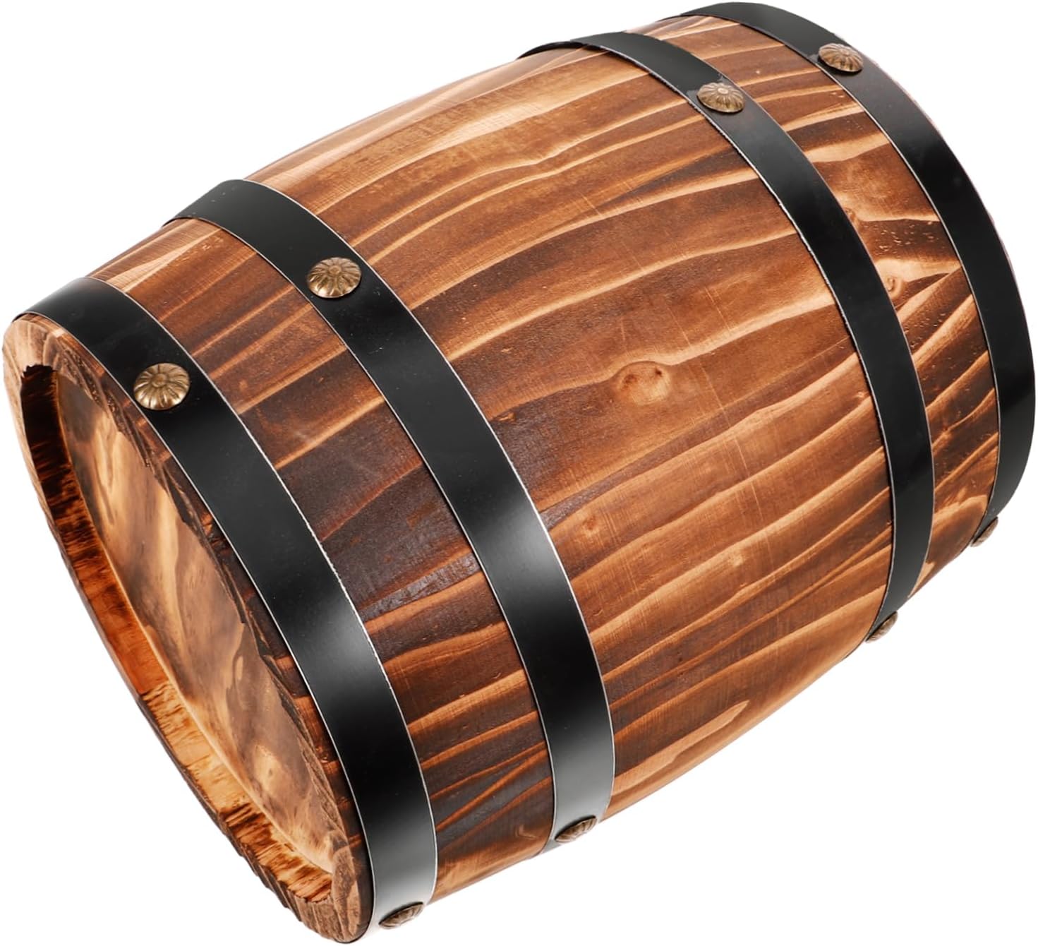 GARVALON Craftsmanship Oak Barrel Ornaments Versatile Decorative Bar Wine Barrel for Home