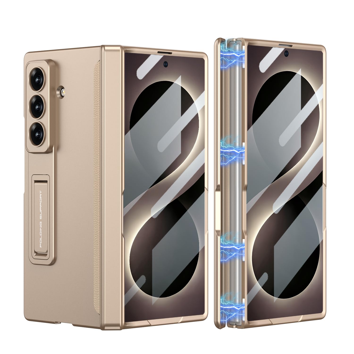 COQUE Etui do Galaxy Z Fold 8 Ultra, powłoka ochronna zintegrowana składana składana powłoka all-inclusive, składane etui na telefon do Samsung Galaxy Z Fold 8 Ultra 5G, złote