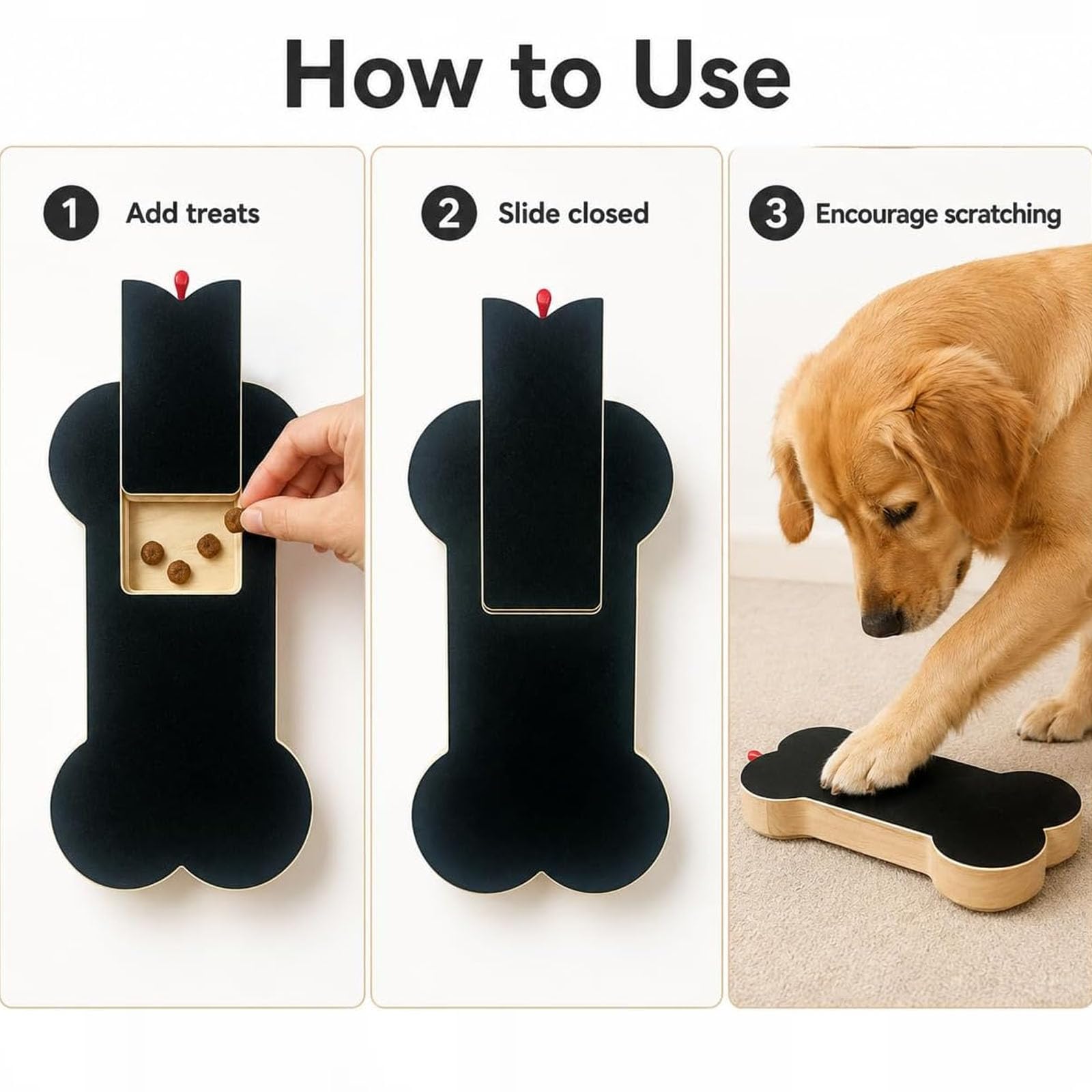 Tablero de rasguño de uñas de Perro de Madera en Forma de Hueso (2pcs)
