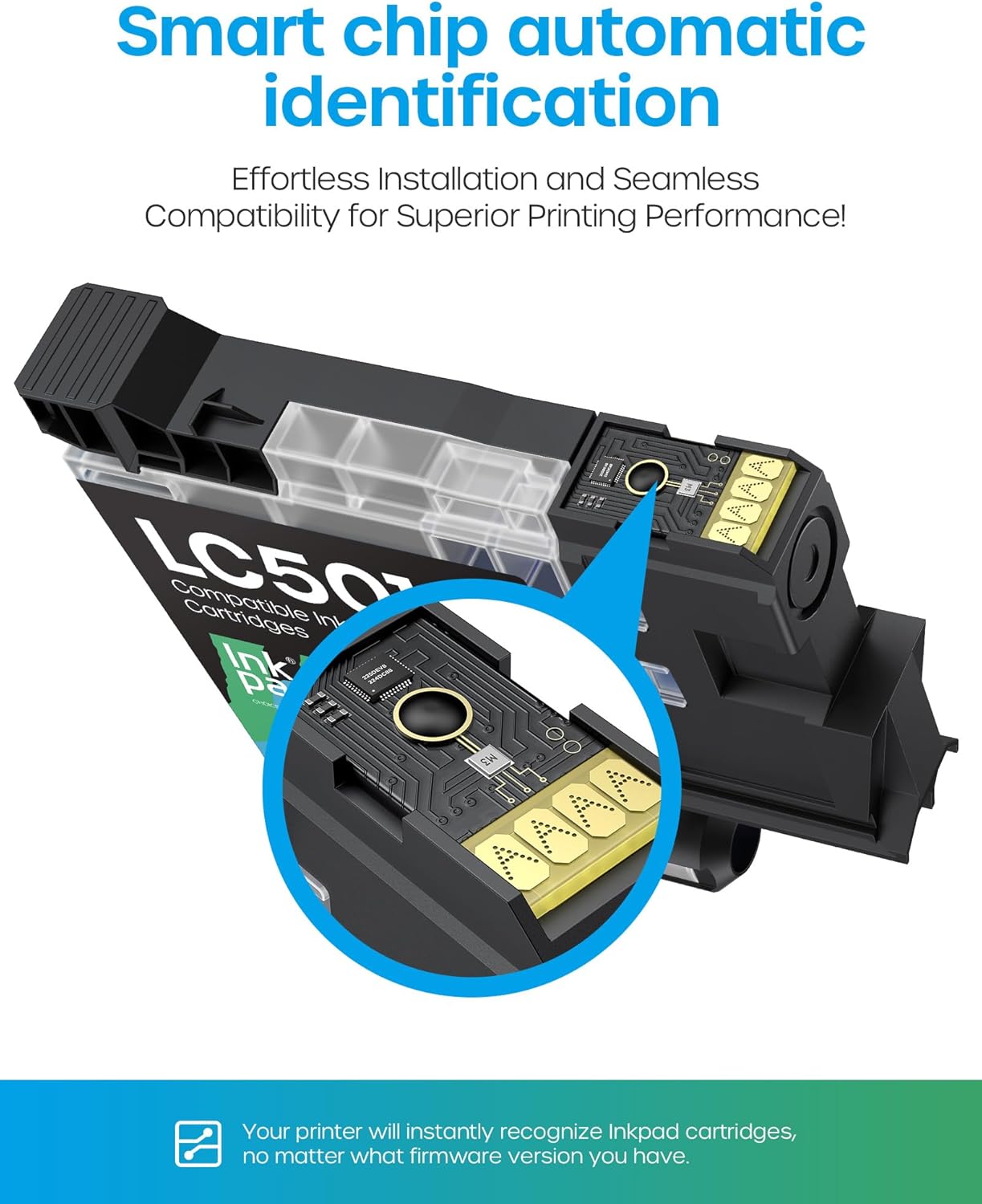 Compatible with LC501 Ink Cartridges for Brother Printer LC 501 Ink Cartridges Replacement for MFC-J1360DW, MFC-J1410DW, MFC-J1260DW Series Printer 5-Pack