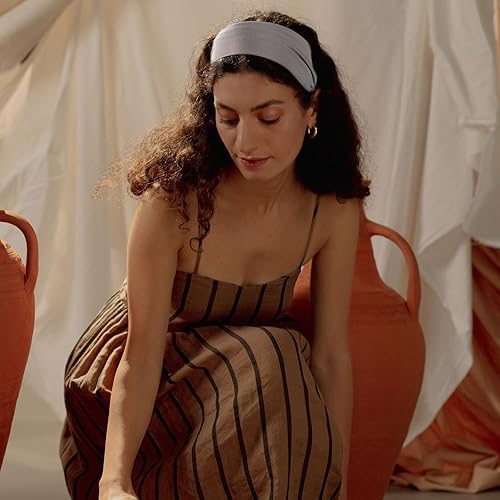 Miniatura 5 de Achiou Diademas anchas para mujer, antideslizantes, a la moda, bohemias, anudadas, para mujer, bandas elásticas de algodón para el cabello para