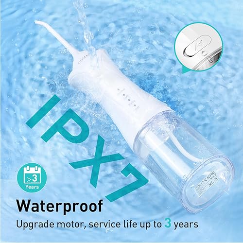 Miniatura 7 de COSLUS Flosser dental de agua para dientes 4 modos inalámbrico portátil 300ML tanque más grande limpiador de dientes de agua IPX7 impermeable