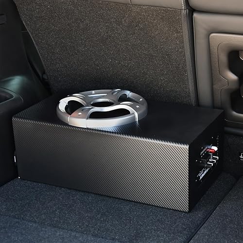 Miniatura 5 de Magnadyne Subwoofer alimentado de 8 pulgadas con puerto de 320 vatios para graves profundos, diseño compacto perfecto para autos, camiones y