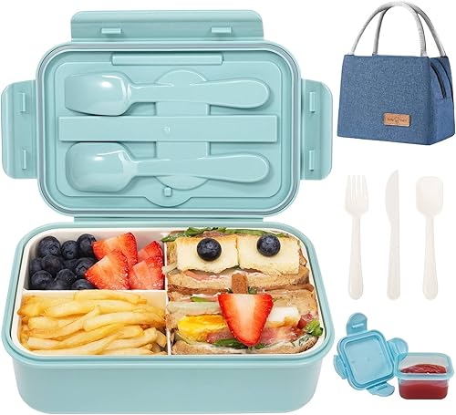 Gere Lonchera Bento 473fl oz para niños y adultos con cuchara y tenedor viene con bolsas de almuerzo aisladas tamaño perfecto duradero para comidas