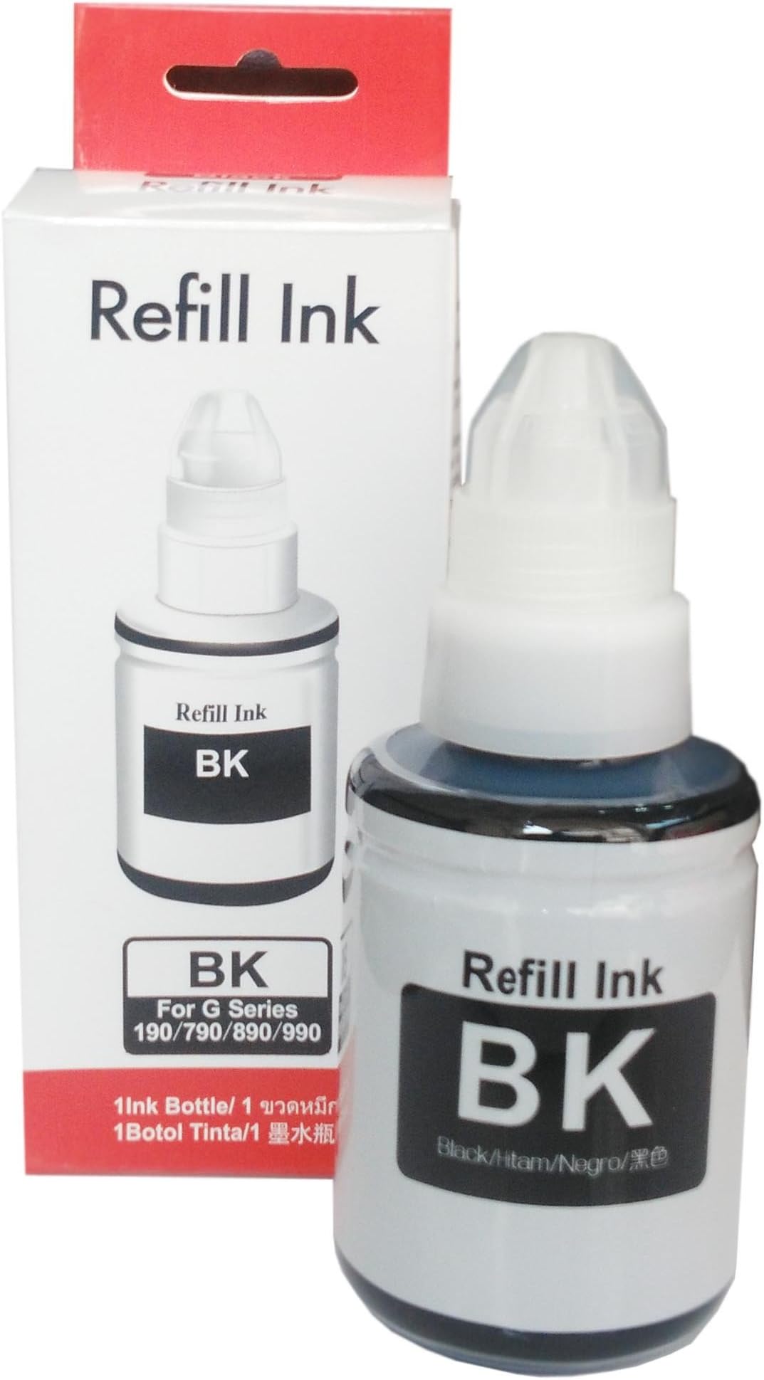 Gocolor Compatible (Gi790) Refill Ink Bottles for Can G Series Pixma 1000,1010,1100,2000,2002,2010,2012,2100,3000,3010,3012,3100,4000,4010 Printer 1 Black Bottle