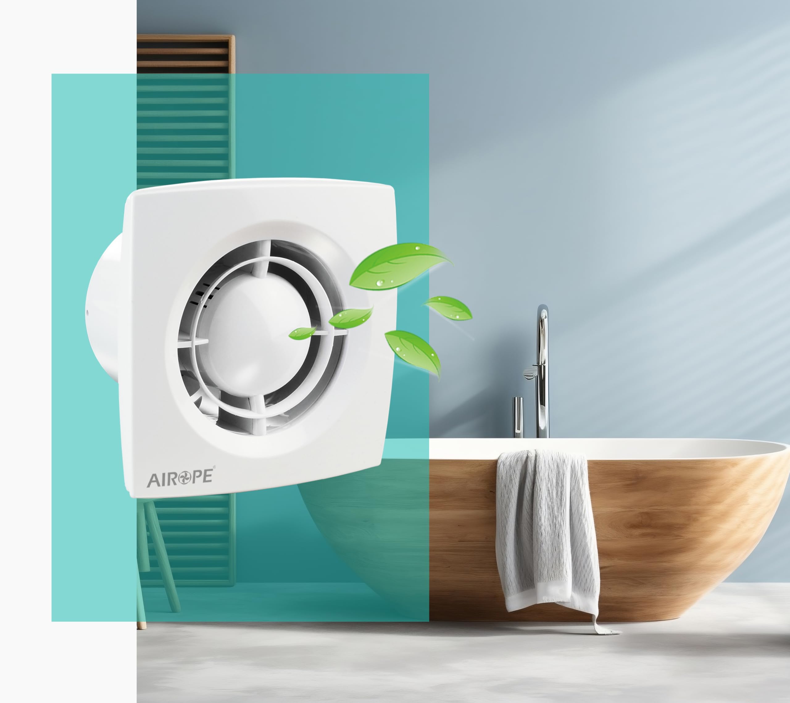 AC -100 mm Ventola Estrazione Ventilazione Standart + Valvola di non Ritorno Aria, 99 m³ /h, Silenzioso per Bagno, Wc,Cucina,Buro,Garanzia 5 ANNI.