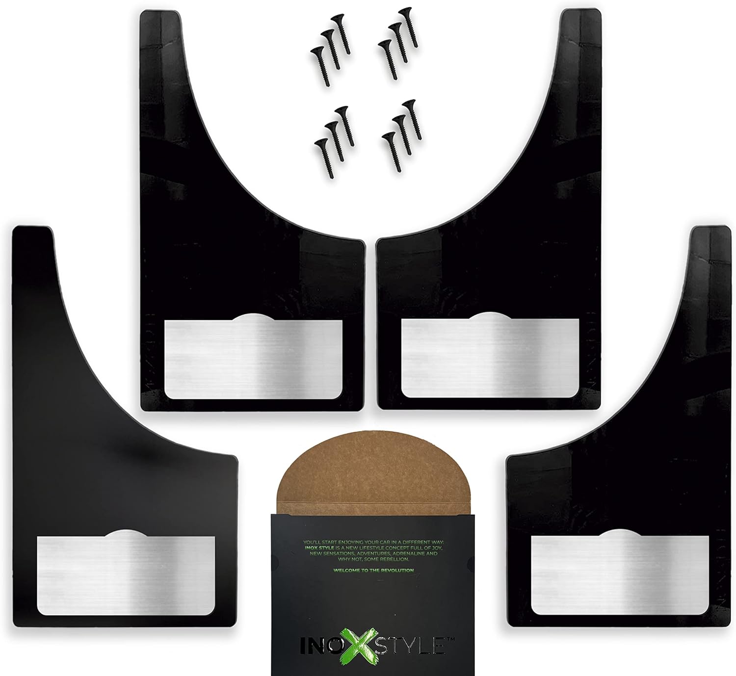 INOXSTYLE 4Pcs Universal Black Mud Flaps Front and Rear