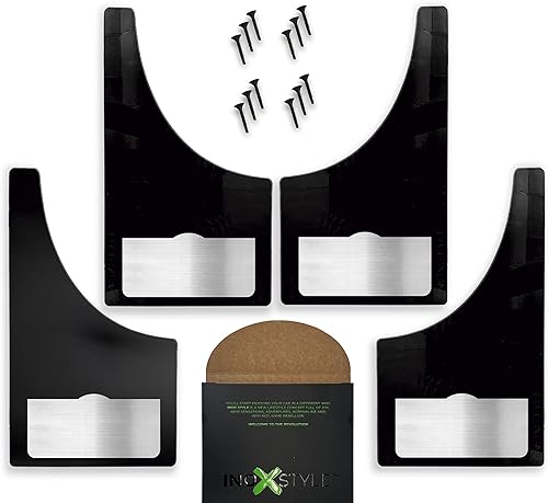 INOXSTYLE - 4 aletas universales negras para barro, guardabarros delanteros y traseros para universidades nacionales, para automóviles, camionetas,