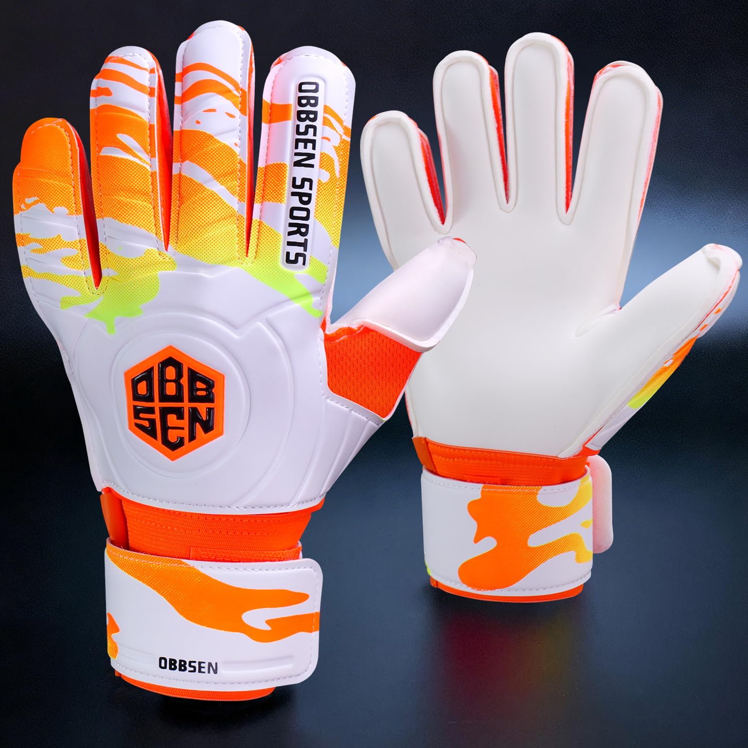 Obbsen Goalkeeper Gloves with Finger Spine Protection for Youth Adults, Men and Women, Strong Grip Palm & Double Wrist Protection Training Football Goalie Gloves โ image 1