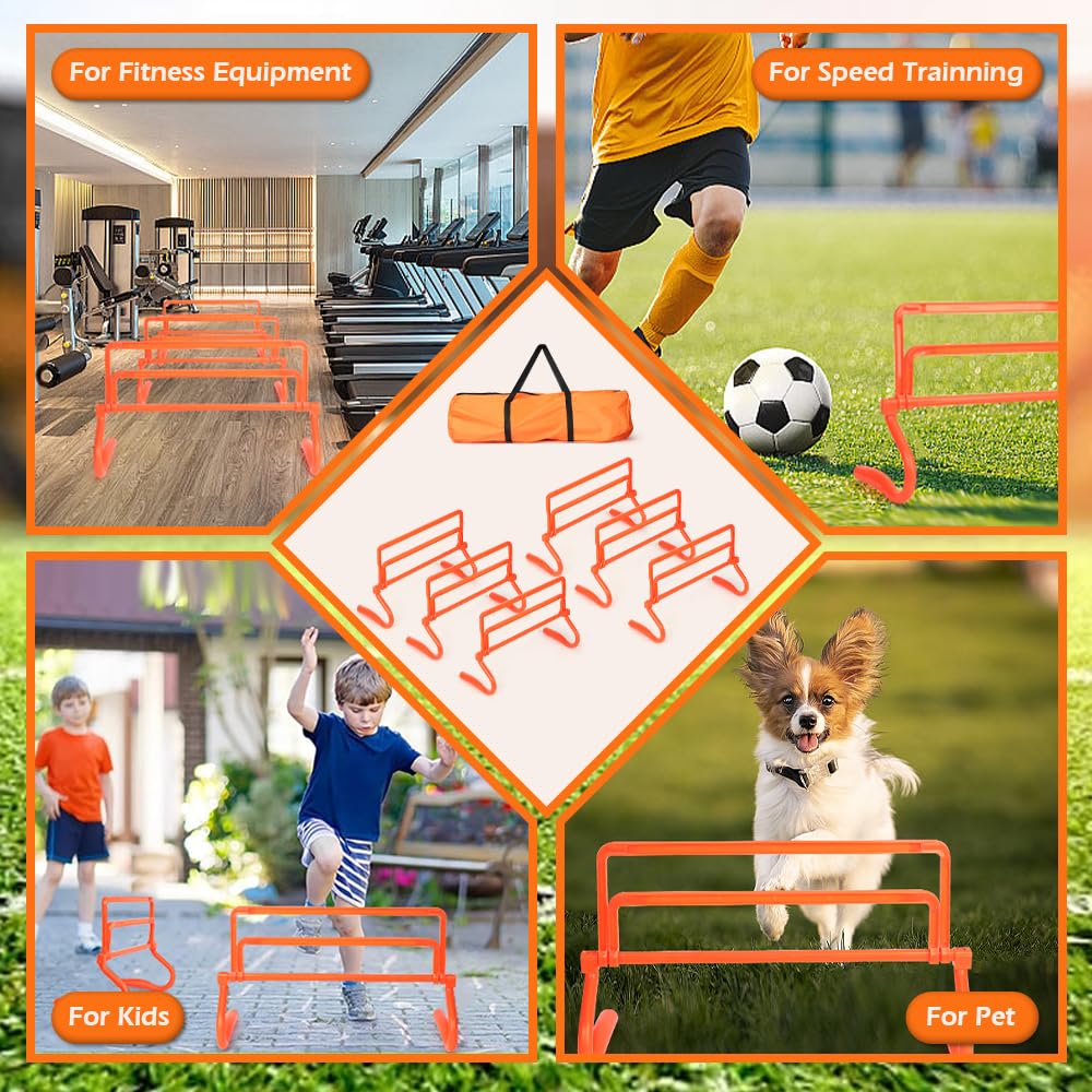 6er Set Agility Hürden, Speed Agility Training Hürden, Höhenverstellbare Speed Training Hürden, Tragbares Speed Training Equipment mit Tragetasche