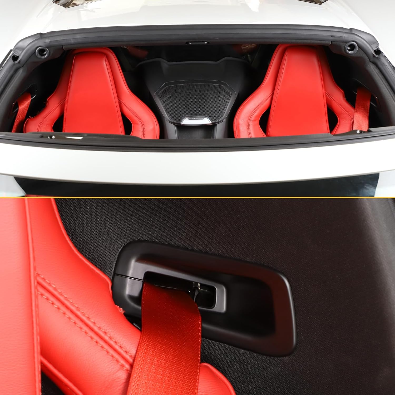 CHEAYAR Car Seat Belt Decorative Cover Trim Compatible with Chevrolet Corvette C8 2020-2023, Seat Belts Brackets molding Look Cover Trims, C8 Accessories 2PCS (Matte Black)