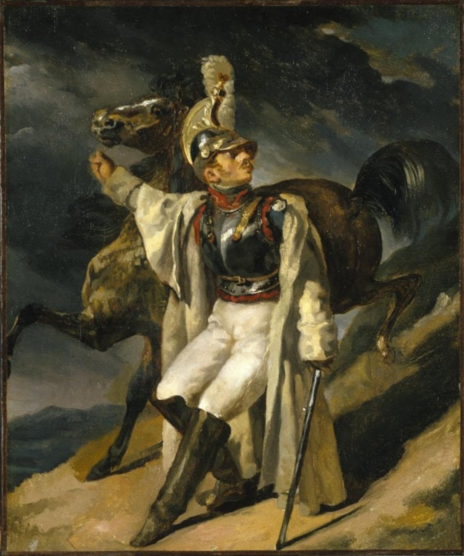 RZHRHJES Vintage Picture Wall Picture Painting Print Poster the Wounded Cuirassier by Theodore Gericault Abstract Wall Art Painting for Home Decor 60x90cm