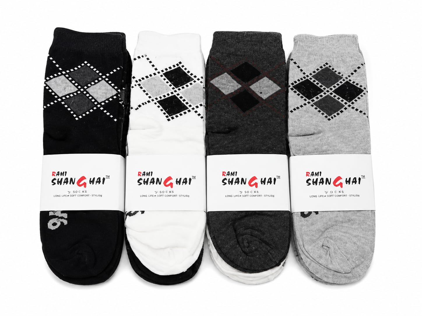Men & Women Cotton Crew Socks Pack of 4 | Soft Breathable Stretchable Casual & Formal Socks | Comfortable Elastic Daily Wear Socks | Assorted Colors-image-47