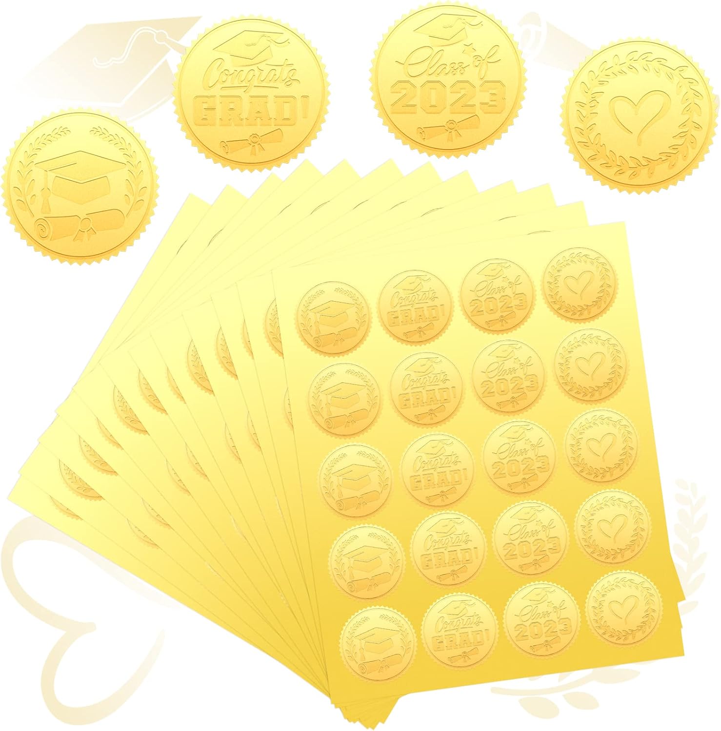 Amazon.com: 500 Pieces 1.5 Inch Congrats Grad Graduation Stickers ...