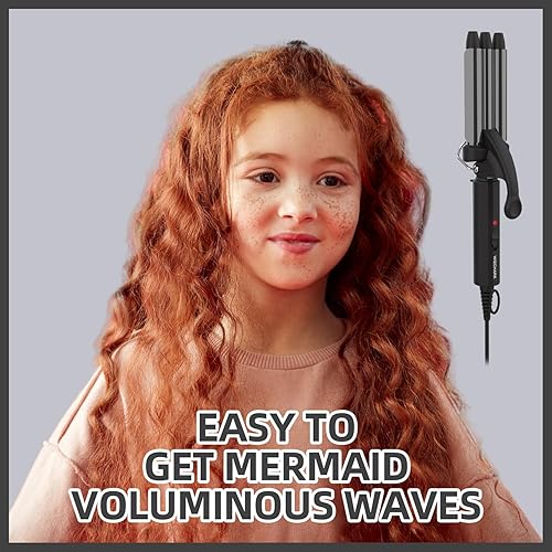 Miniatura 4 de Wizchark Rizador de pelo pequeño, rizador de ondas de playa de 12 pulgada, mini ondulador de pelo para cabello corto y largo, rizador de 3 barriles,