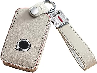 Carcasa para llave de coche para Volvo S90, V90, XC90, XC60, XC40, carcasa para llave de coche con llavero, color blanco no recto