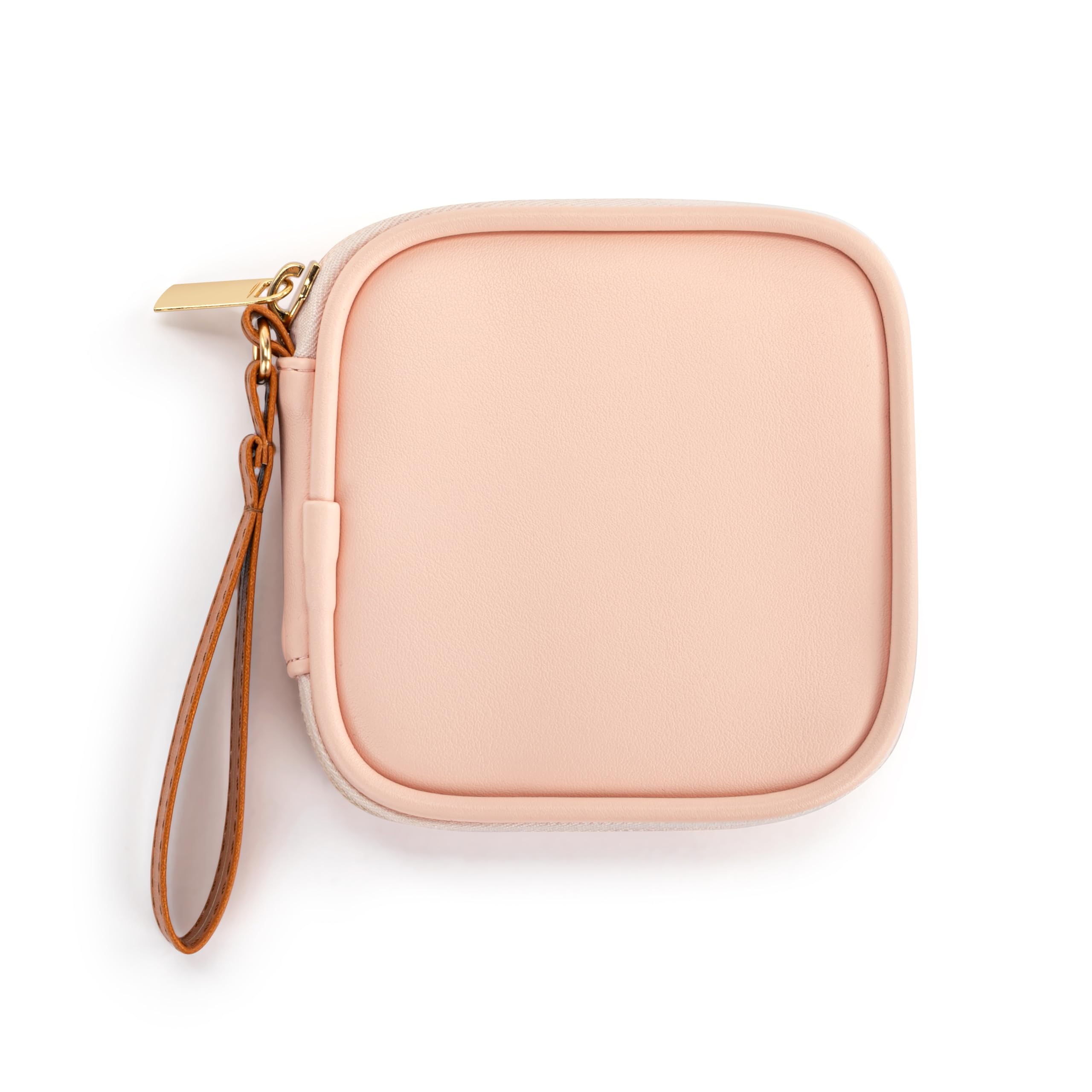 DEMDACO Electronic Accessories Tech Pouch Carry Case Travel Organizer for Cables Chargers and Headphones 4 x 4 Inch Coral Pink