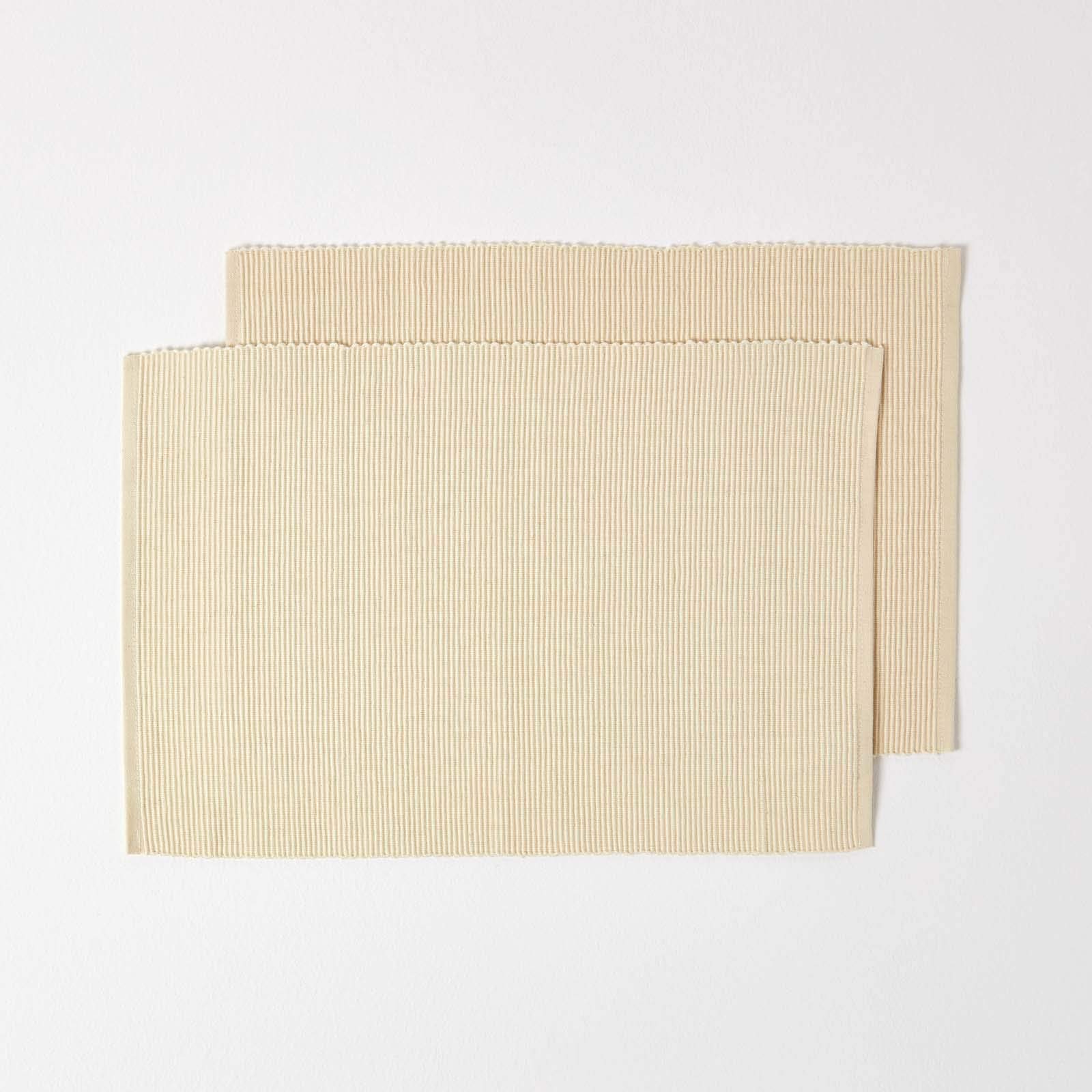 HOMESCAPES Set Di 2 Tovagliette In Cotone A Costine – 33x50 Cm – Lavabili In Lavatrice – Rettangolari