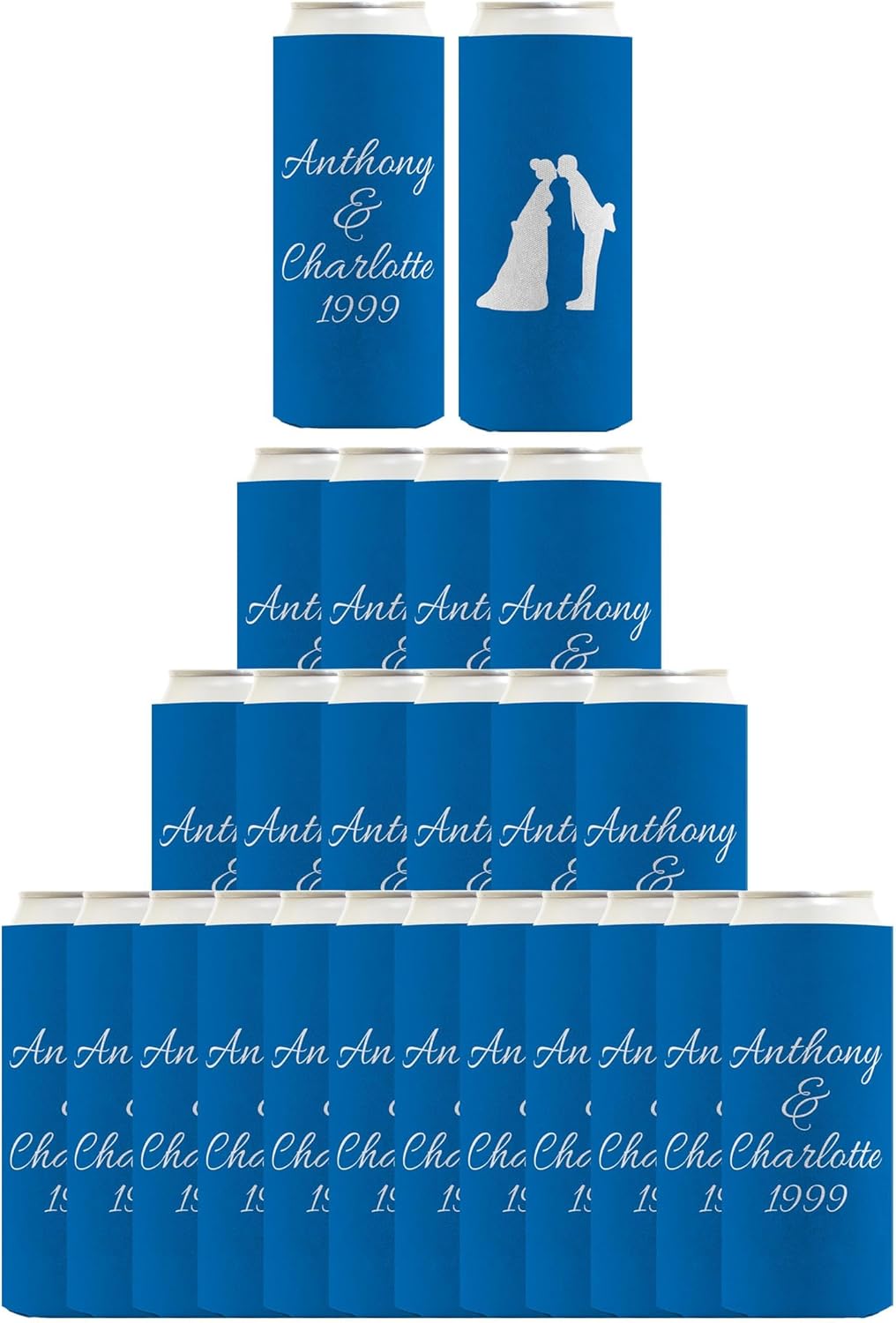 Engagement Party Favor For Women Minimalist Wedding With Personalized Text 24-Pack Personalized Ultra Slim Can Drink Thermocoolers Twilight