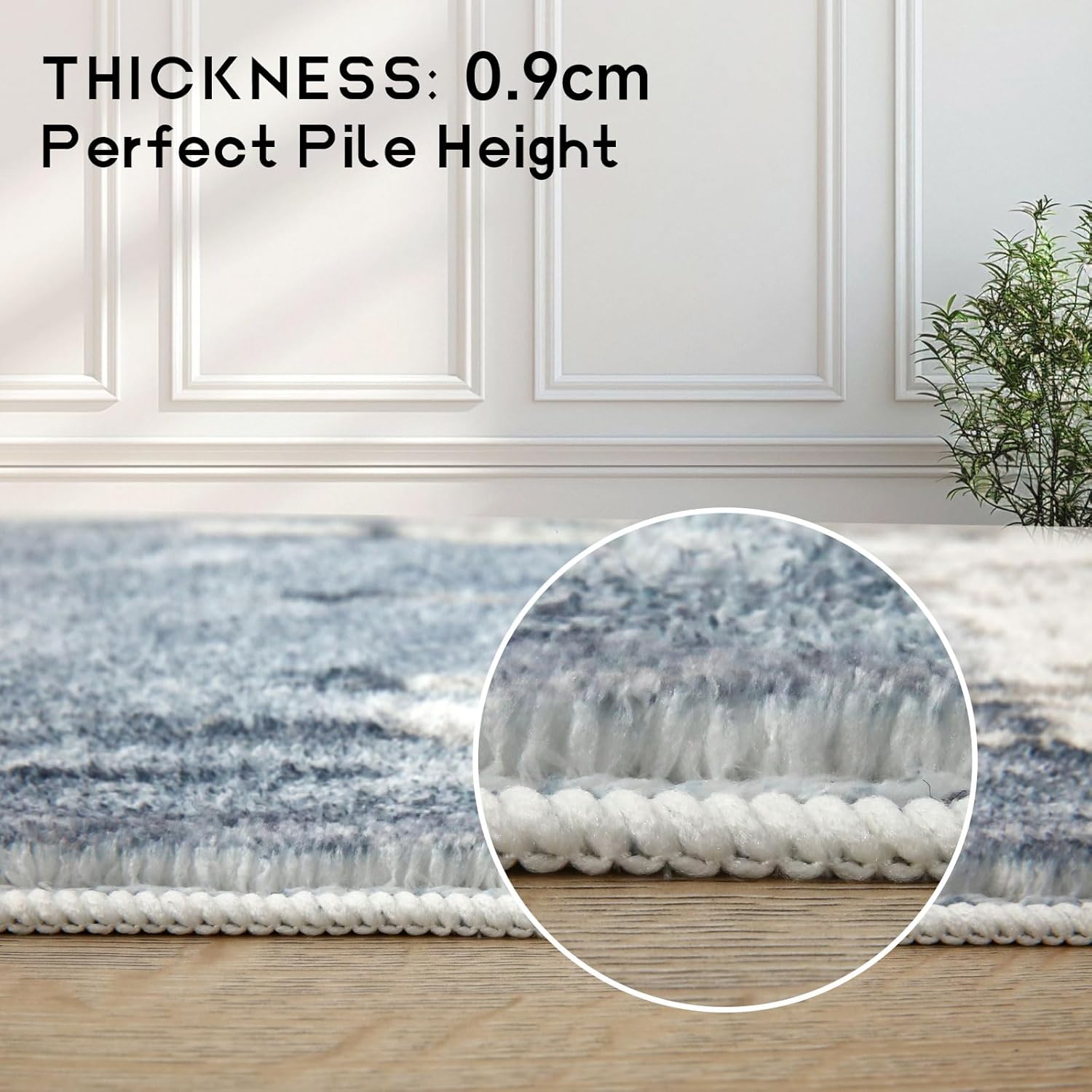 Modern Living Room Rug Washable Bedroom Rug Short Pile Non-Slip Soft Rugs Modern Living Room Large (Grey / Light Blue/Multi, 120 x 160 cm)