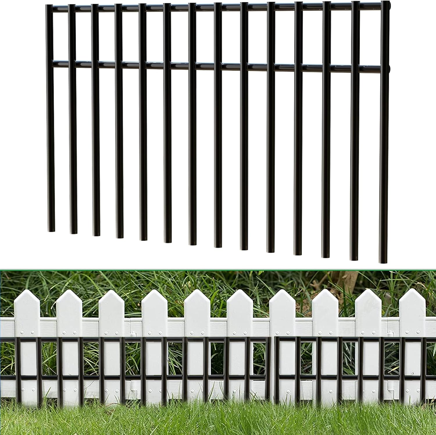 10 Pack Animal Barrier Fence, 1.5inch Spike Spacing No Dig
