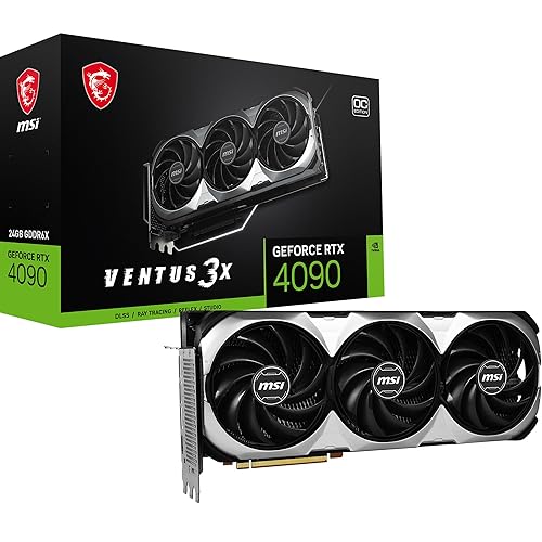 MSI GeForce RTX 4090 Ventus 3X 24G OC Grafikkarte - GPU, 24GB GDDR6X (21Gbits/384-Bit), PCIe 4.0 - 3 x TORX 4.0 LĂŒfter - HDMI 2.1a, DisplayPort 1.4a