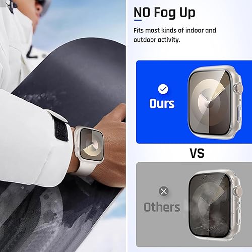 Miniatura 4 de Goton Funda impermeable compatible con Apple Watch de 1.57 pulgadas, SE Series 6 5 4 con protector de pantalla de vidrio templado, iWatch funda