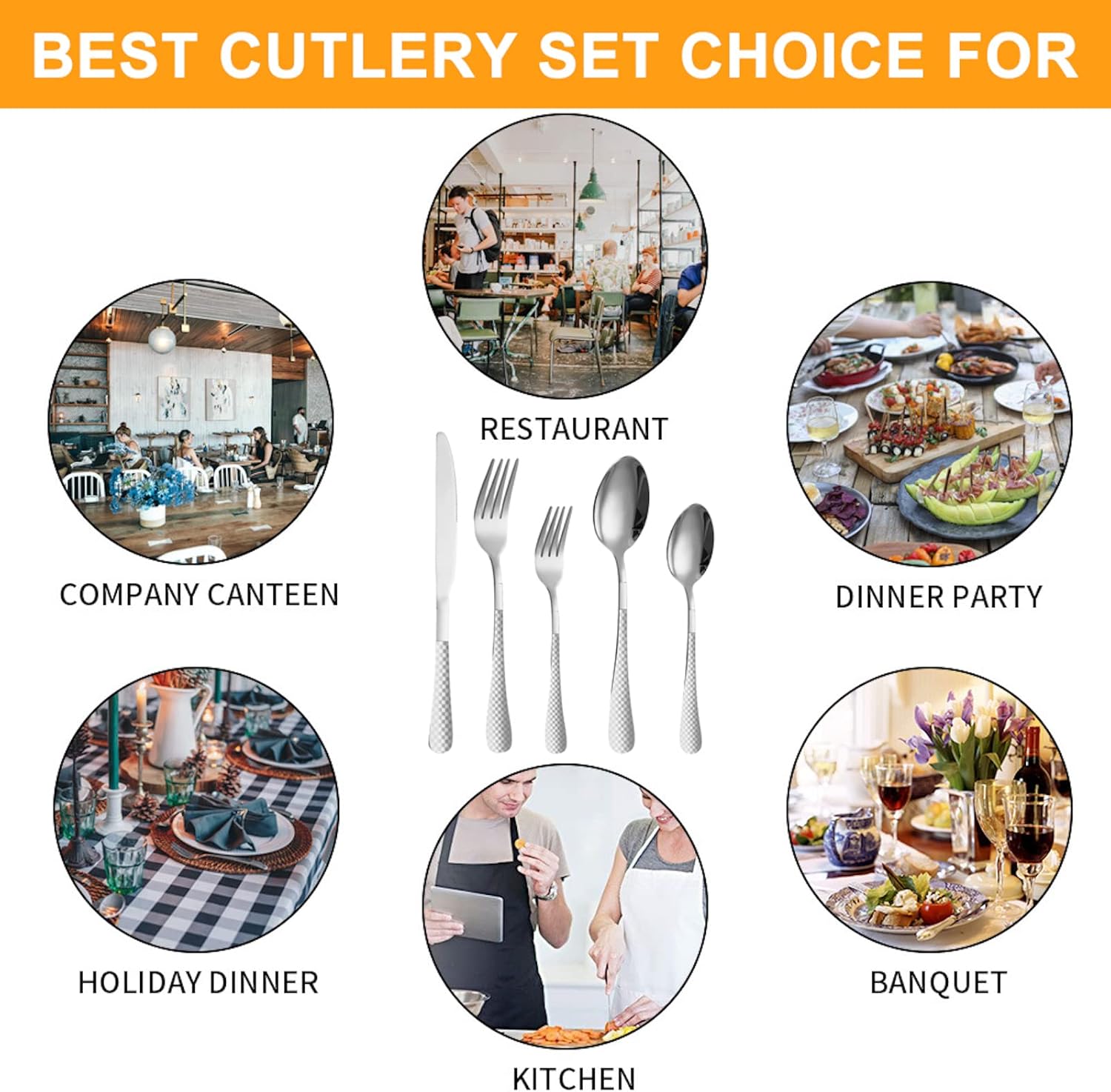 Vilihkc Plaid Print Silverware Flatware Cutlery Set, 20 Piece Stainless Steel Utensils Service for 4, Include Knife Fork Spoon, Mirror Polished, Dishwasher Safe