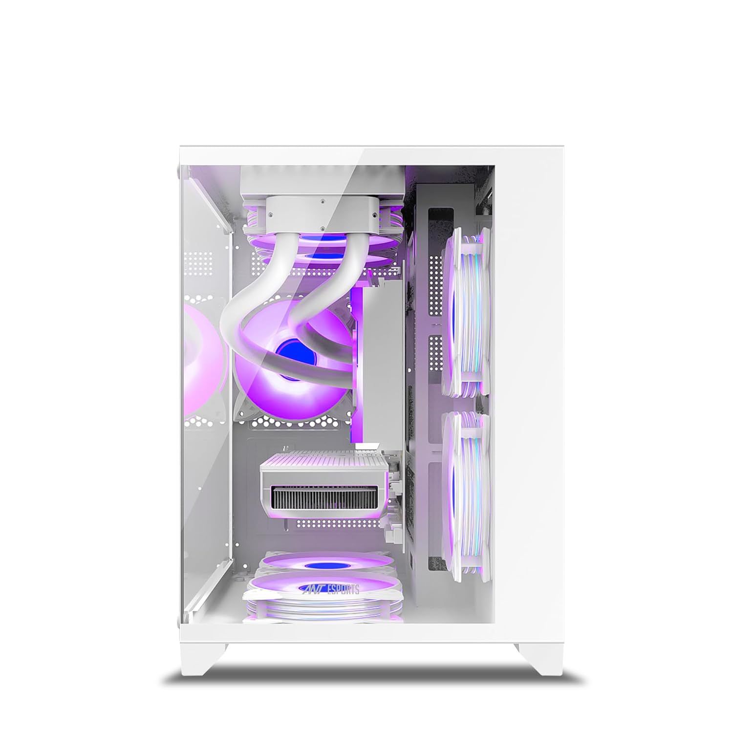 Ant Esports Crystal Z2 Mid-Tower Computer Case/Gaming Cabinet – White | Support Micro-ATX, Mini-ITX | Pre-Installed 3 ARGB Infinity Mirror Fans 45 71Mue4D7X3L. SL1500