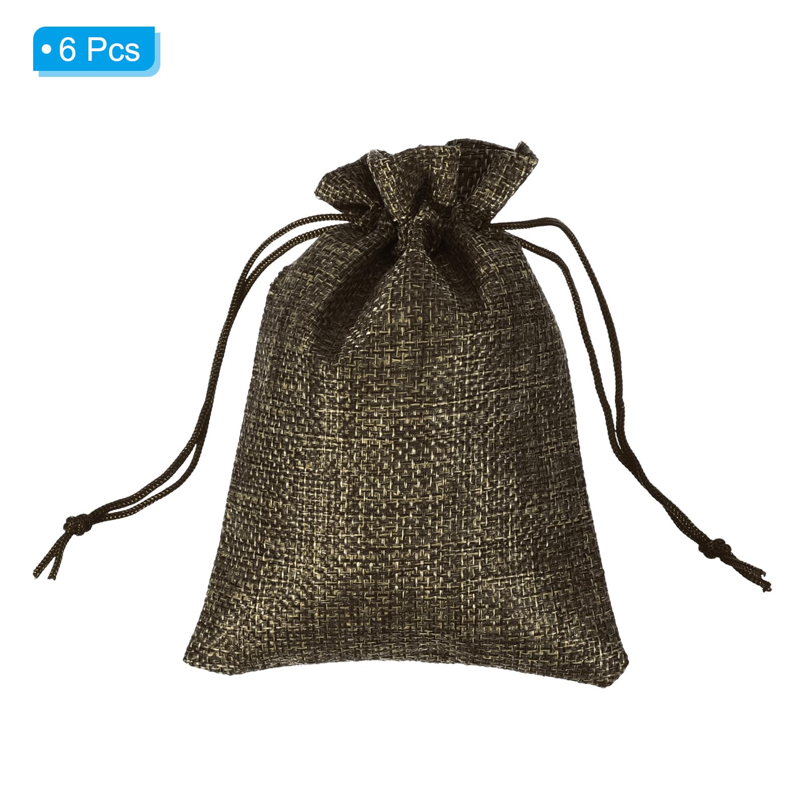 PATIKIL 6"x4" Coin Sacks Bag, 6Pcs Bank Deposit Change Transit Bags with Drawstring Canvas Gift Sacks, Brown - Image 3