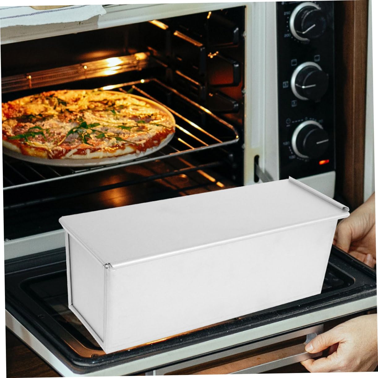 Alipis 3piezas Molde De Pan Con Tapa Deslizante Antiadherente Para Hornear Pan De Caja Para Tostadas y Sándwiches