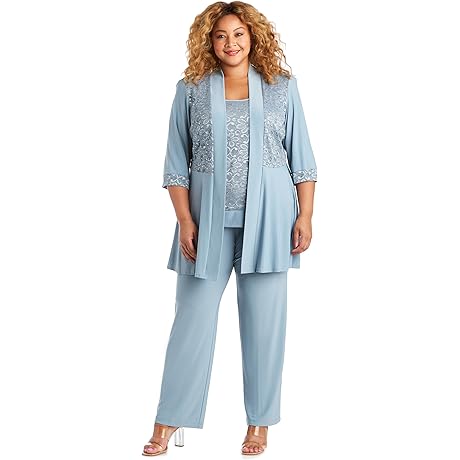 Elegant Lace Plus Size Pant Set for the Perfect Wedding Occasion