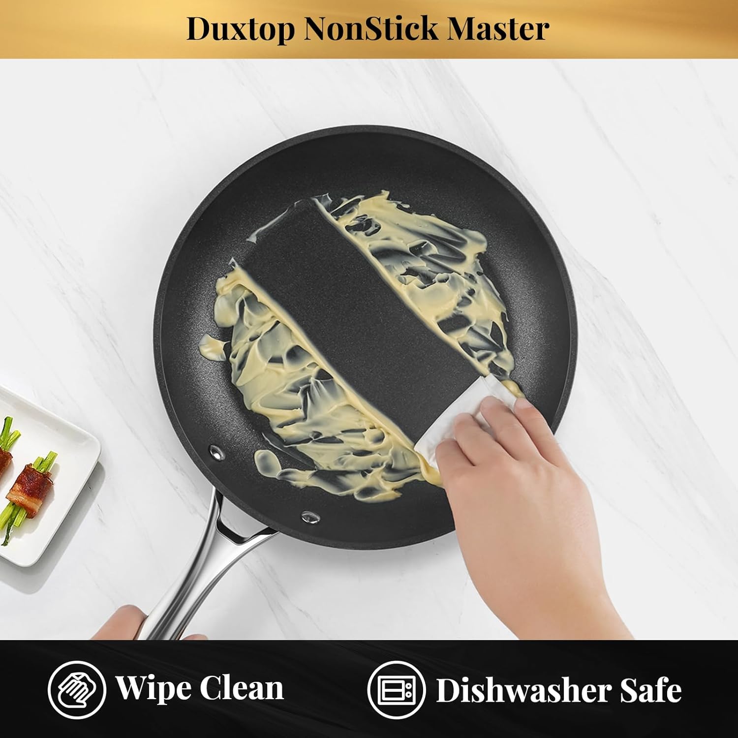 Duxtop Hard-Anodized Nonstick Cookware Set 10 PCS Anti-Scratch Pots and Pans Set, Aluminum Kitchen Induction Cookware PFAS-Free, Oven Safe to 500 °F, Dishwasher Safe, Black