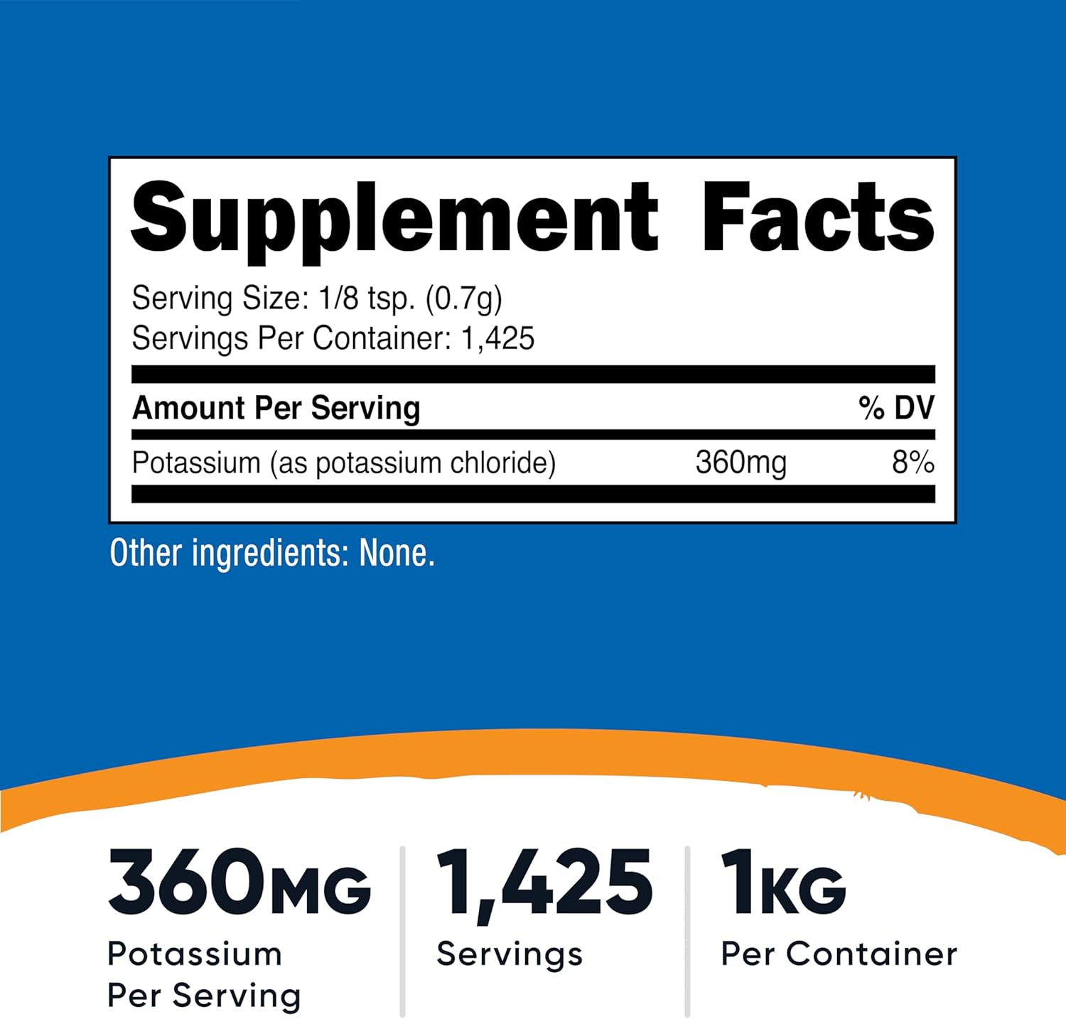 Nutricost Potassium Chloride Powder 1kg - Gluten Free, Non-GMO